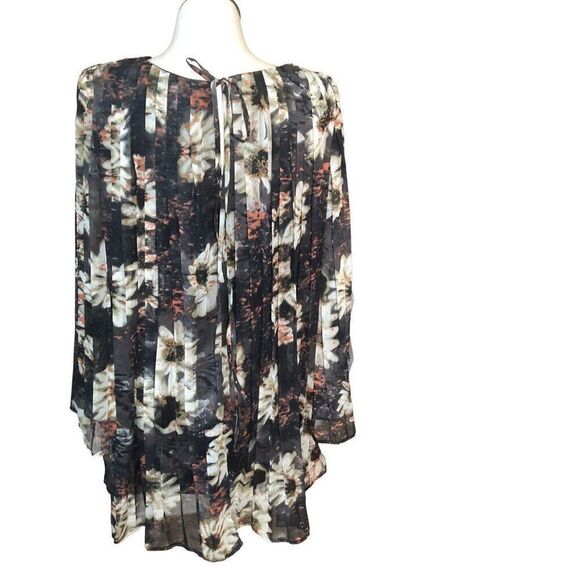 Loveriche Womens Dress M Black Long Bishop Sleeve Floral Whimsigoth Modest - Picture 2 of 6